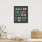 LIFE MANTRA positieve koele typografie pastelkleur Poster (Keuken)