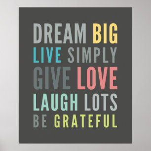 LIFE MANTRA positieve koele typografie pastelkleur Poster