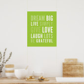 LIFE MANTRA positieve moderne typografie kalk groe Poster (Keuken)