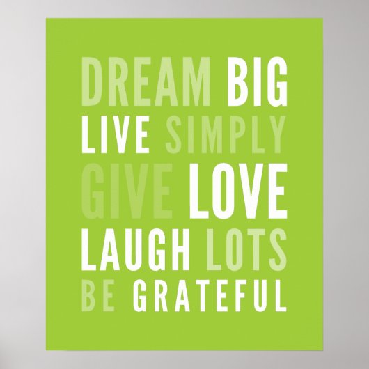 LIFE MANTRA positieve moderne typografie kalk groe Poster (Voorkant)