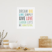 LIFE MANTRA QUOTE positieve typografie pastelkleur Poster (Keuken)