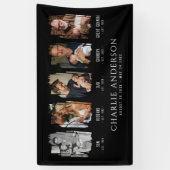 Life Mijlpalen 5-Foto Collage begrafenis / Memoria Spandoek (Verticaal)