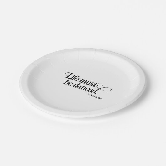 Life must be danced papieren bordje (Gekanteld)