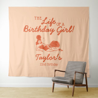 Life of a Birthday Girl Party Backdrop Wandkleed
