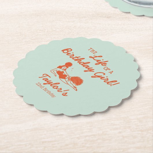 Life of a Birthday Girl Party Kartonnen Onderzetters (Gekanteld)