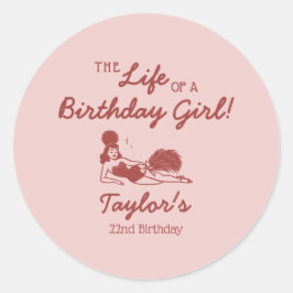 Life of a Birthday Girl Party Ronde Sticker