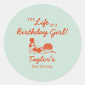 Life of a Birthday Girl Party Ronde Sticker (Voorkant)