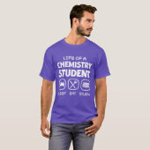 Life of a Chemistry Student Sleep Eat Study girl T-shirt (Voorkant volledig)