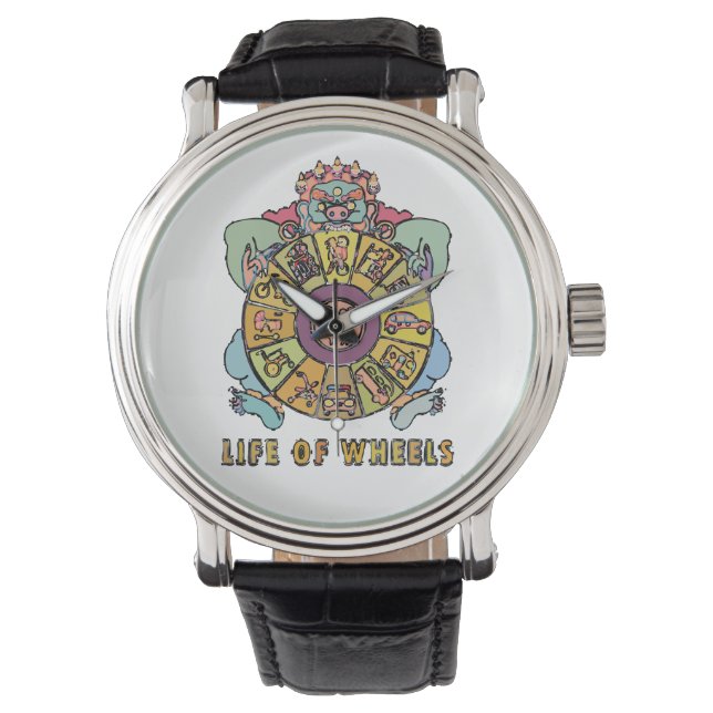Life of wheels horloge (Voorkant)