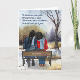 Life Partner African American Lesbian Couple Feestdagen Kaart