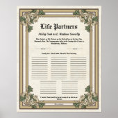 "Life Partners" Gastregister Weduwcertificaat Poster (Voorkant)