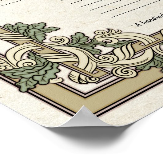 "Life Partners" Gastregister Weduwcertificaat Poster (Hoek)