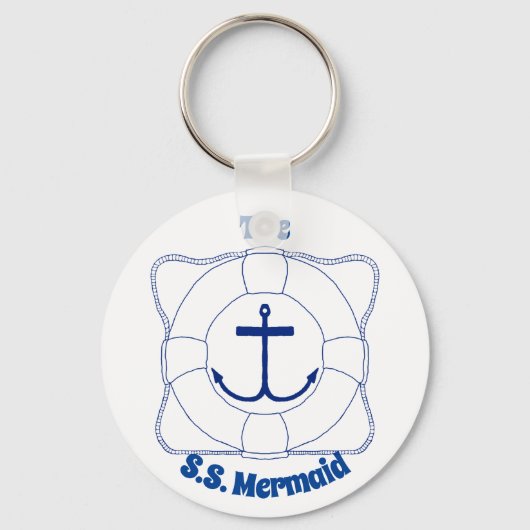 Life Preserver en Anchor Sleutelhanger (donkere af (Voorkant)