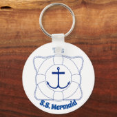 Life Preserver en Anchor Sleutelhanger (donkere af (Voorkant)