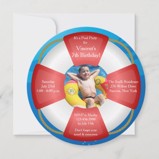 Life Preserver foto uitnodiging (Voorkant)