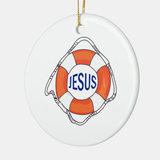 LIFE PRESERVER JESUS KERAMISCH ORNAMENT (Links)