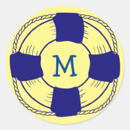 Life Preserver met Monogram Ronde Sticker