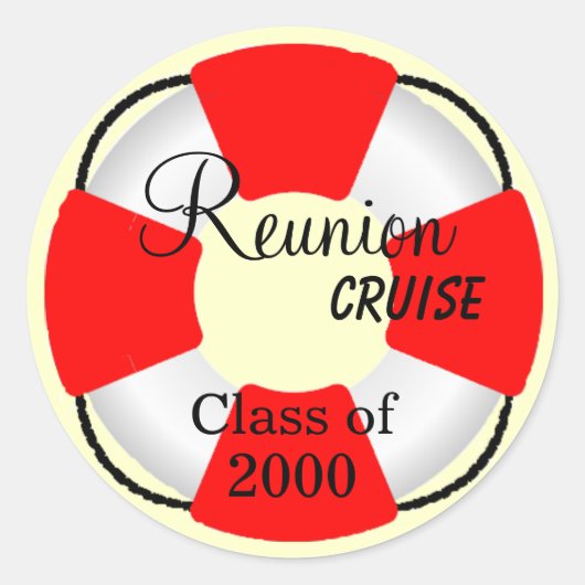 Life Preserver-Reunion Cruise Ronde Sticker (Voorkant)