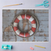  Life Preserver Rustic Wood Decoupage Tissuepapier (Craft)