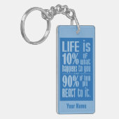 Life QUOTE aangepaste monogram sleutelketen Sleutelhanger (Voorkant Links)