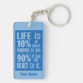 Life QUOTE aangepaste monogram sleutelketen Sleutelhanger (achterkant)