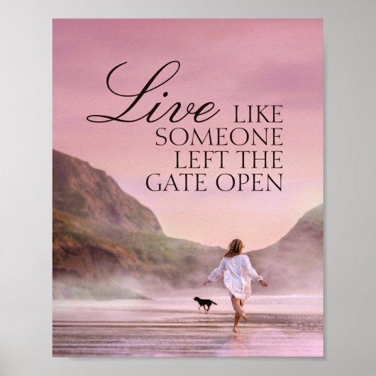 Life Quote Beach Photography Poster (Voorkant)