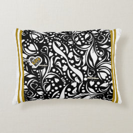 Life Quote Black Accent Pillow - Adiela Akoo Accent Kussen