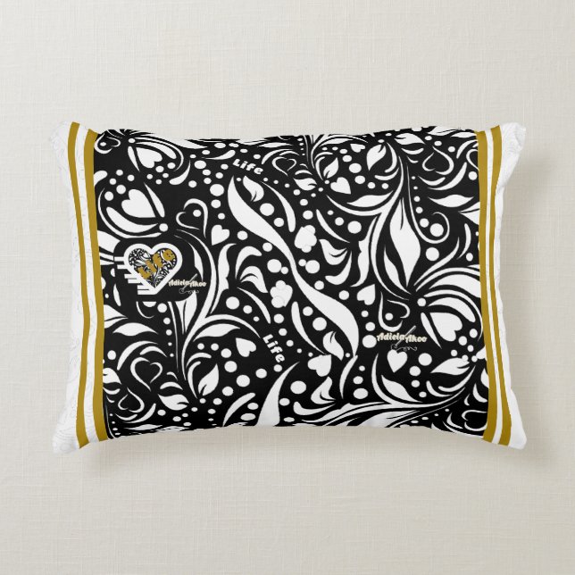 Life Quote Black Accent Pillow - Adiela Akoo Kussen (Voorkant)