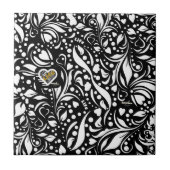 Life Quote Black Ceramic Tegel van Adiela Akoo Tegeltje (Voorkant)