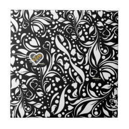 Life Quote Black Ceramic Tegel van Adiela Akoo Tegeltje