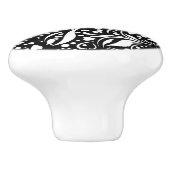 Life Quote Black Paisley Knob van Adiela Akoo Keramische Knop (Zijkant)