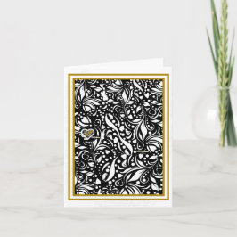 Life Quote Black Paisley Notecard - Adiela Akoo Notitiekaartje