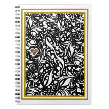 Life Quote Black Paisley Spiral Photo Notitieboek