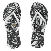 Life Quote Black Paisley Teenslippers van Adiela A (Voetbed)