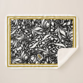 Life Quote Black Sherpa Blanket van Adiela Akoo Sherpa Deken (Voorkant (horizontaal))