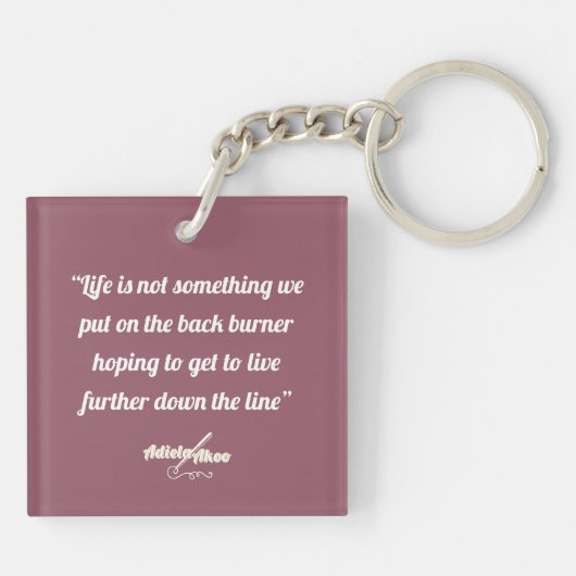 Life Quote Grape Sleutelhanger van Poet Adiela Ako (Achterkant)