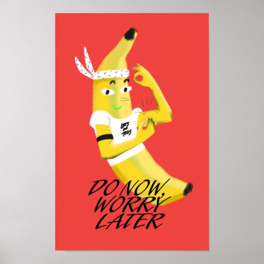 Life quote met banaan poster (Voorkant)