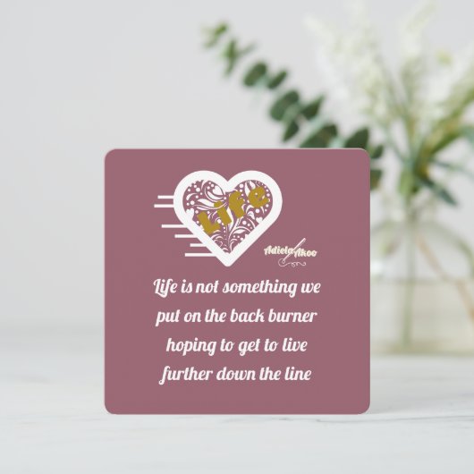 Life Quote Note Kaart van Poet Adiela Akoo (Staand voorkant)