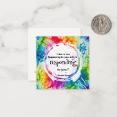 *~ LIFE Quote Tie Dye Inspire AP62 Note Kaart Notitiekaartje (Voorkant / Achterkant in situ)