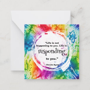 *~ LIFE Quote Tie Dye Inspire AP62 Note Kaart Notitiekaartje