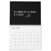 Life Quotes Zwart Wit Minimalist Kalender (Mar 2026)