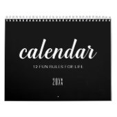 Life Quotes Zwart Wit Minimalist Kalender (Hoes)