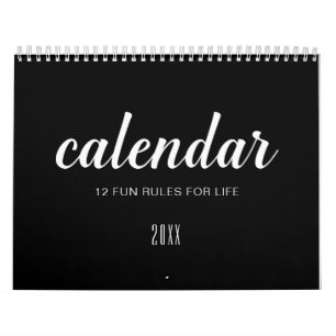 Life Quotes Zwart Wit Minimalist Kalender