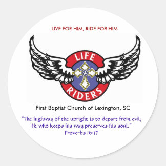 Life Riders wings logo3, LEVEN VOOR HEM, RIJDEN VO Ronde Sticker