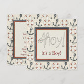 Life Ring Anker Boys Nautisch Baby shower Kaart (Voorkant / Achterkant)