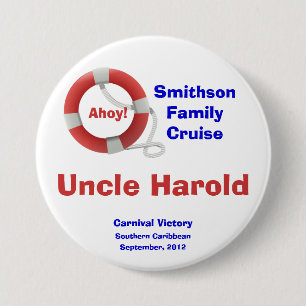 Life Ring Cruise Aangepast naamplaatje Ronde Button 7,6 Cm