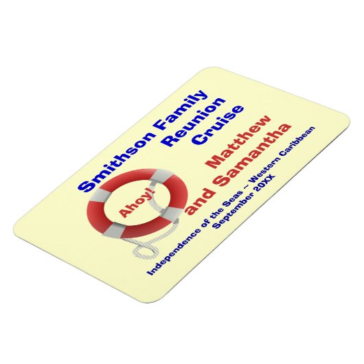 Life Ring Family Cruise Cabin Door Marker Magneet (Linkerzijde)