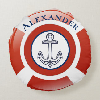 Life Ring Nautical Round Pillow Rond Kussen