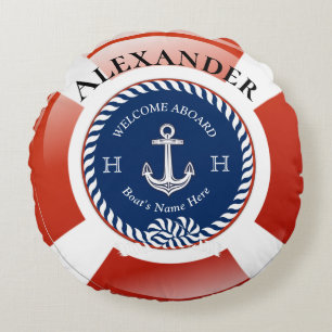 Life Ring Nautical Round Pillow Rond Kussen