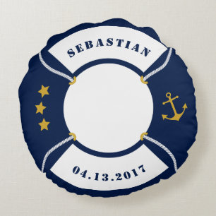 Life Ring Pillow,  Nautical Nursery Rond Kussen
